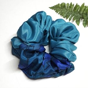 8 for $15 * Jumbo Teal Satin Silk Scrunchie